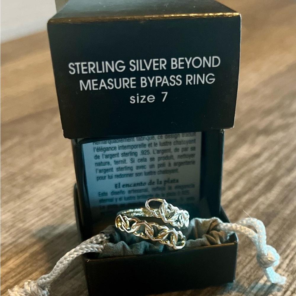 Avon Sterling Silver Beyond Measure Bypass Ring Size 7